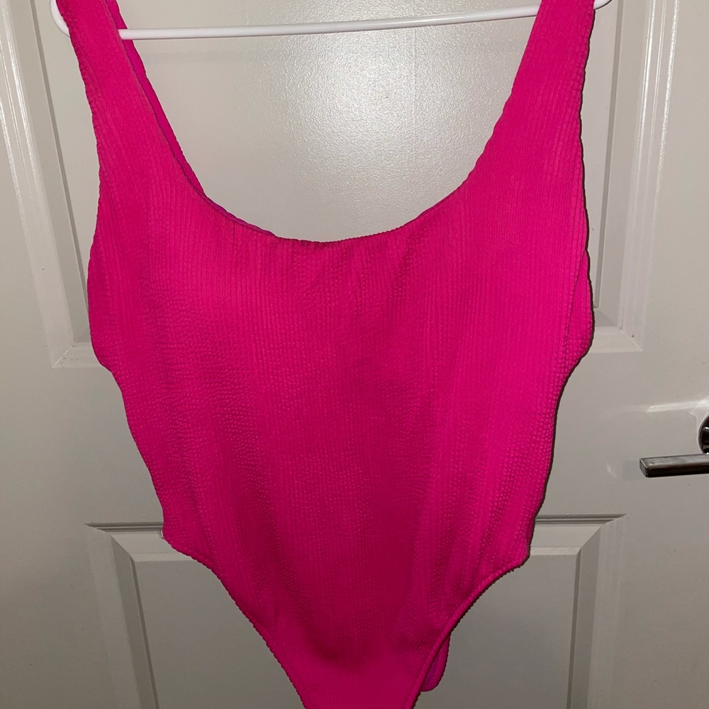 Pink High Cut Retro One Piece Swimsuits for All 14